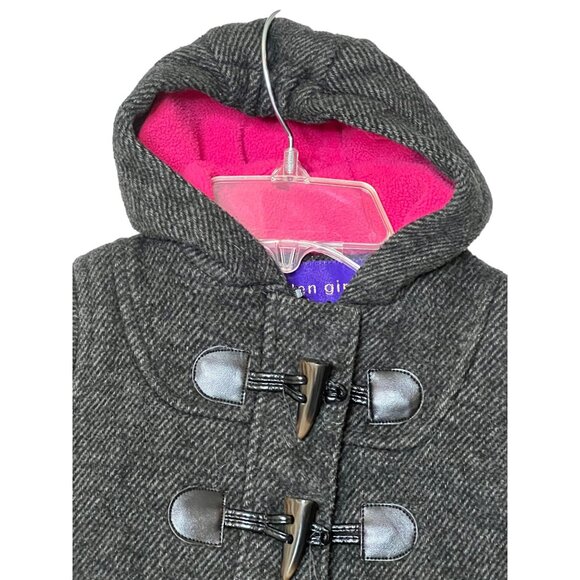 Madden Girl Toddler Girls Gray Toggle Snap Zip Coat Hood 2T Wool Blend - Picture 5 of 16